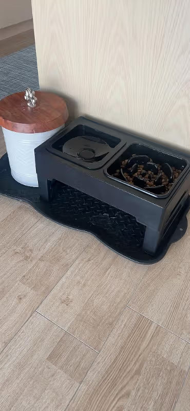 French bulldog calmly eating from ZenFeeder