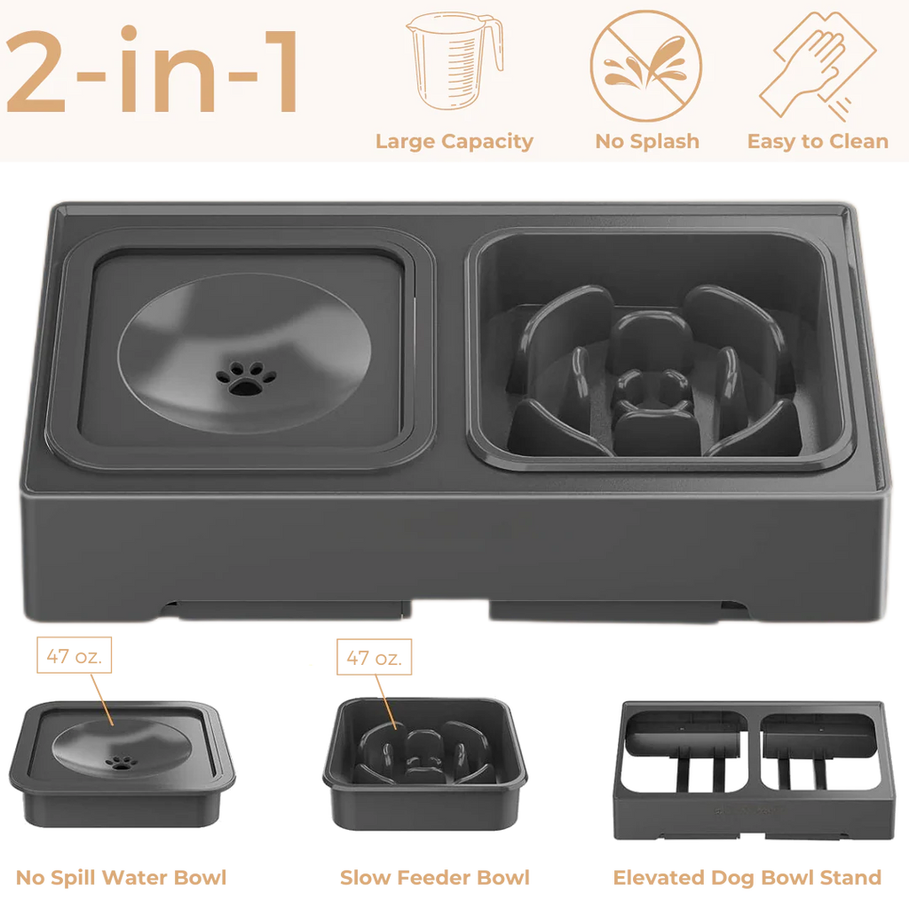 Elevated Slow-Feeder Bowl – Reduces Anxiety & Improves Digestion